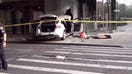 A man crashed into a building near Google&apos;s headquarters in Manhattan, New York on Tuesday, June 20, 2023. 