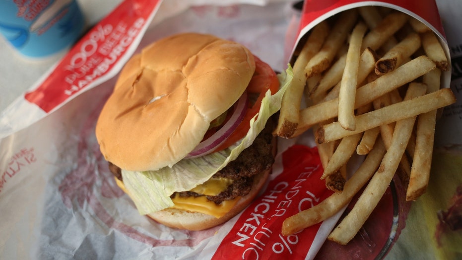 A Wendy's Co. classic double cheeseburger